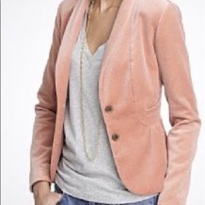 J crew blush pink velvet blazer size 0